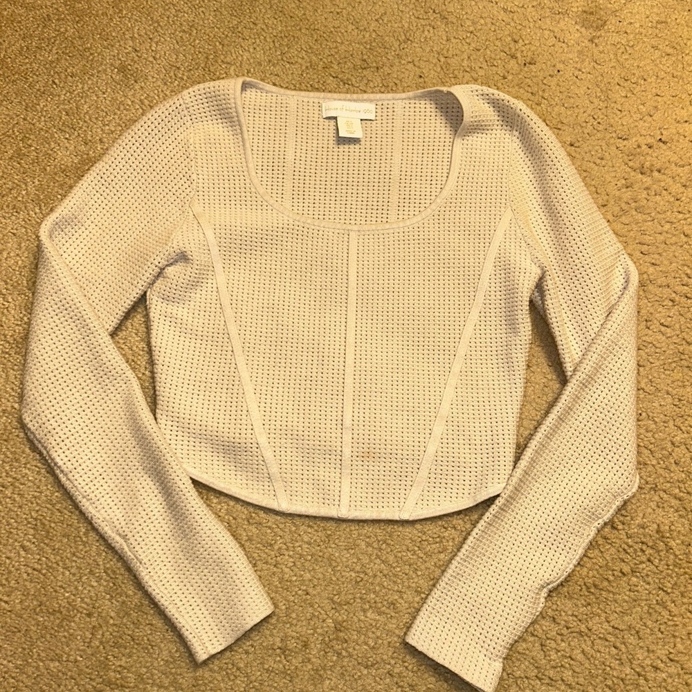 House of Harlow Ribbed Long Sleeve Top